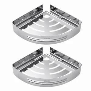 Shower Caddy Shelf Bathroom Corner Bath Storage Holder SS304 Organizer Rack 2pcs