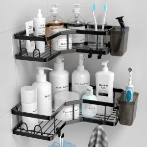 Corner Shower Caddy 2 Pack Adhesive Shower Organizer Shelf No Drill